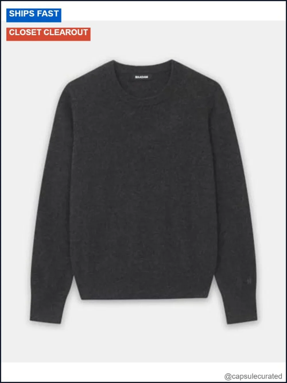 100% Pure Mongolian Cashmere Crewneck Sweater - Lightweight Pullover